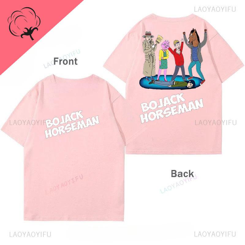 Bojack Horseunisex With Friends Tshirt Unisexs And Unisexs Vintage Classics Cotton Kids Funny Oversided Y2k Clothing Camisa Tee Top
