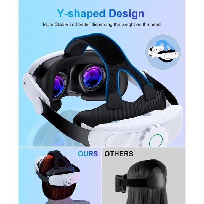 BEBONCOOL MV1000/1001 Аккумулятор 800 мАч Регулируемый ремешок для VR-шлема Elite Strap - Снижение давления для Meta Quest 2/3/3S Иммерсивная игра