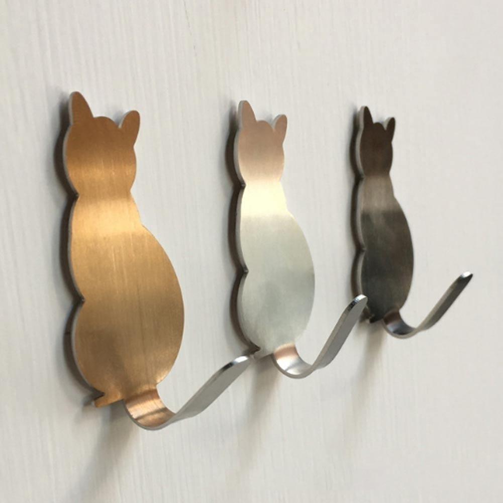 2 шт./компл. кошачий хвост в форме кухонной стены, двери, металлический крючок, клейкая лента, вешалка для ключей, декоративный держатель