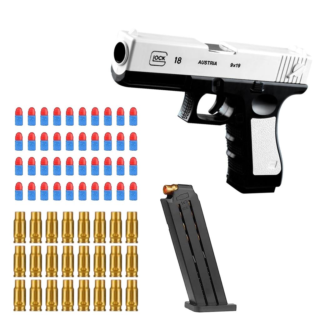 Shell Ejection Soft Bullets Pistol Toy Gun For Boys Girls Shooting Games Birthday Gift Age 5+