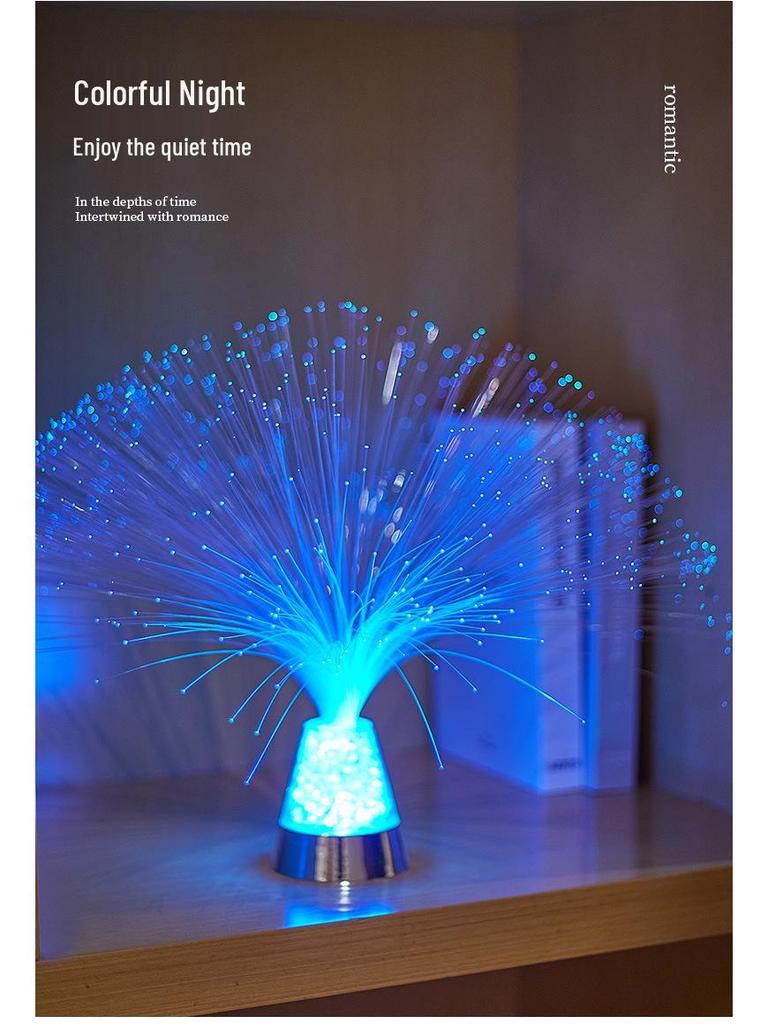 Colorful Fiber Optic Starry Night Bedside Lamp for Bedroom Ambiance