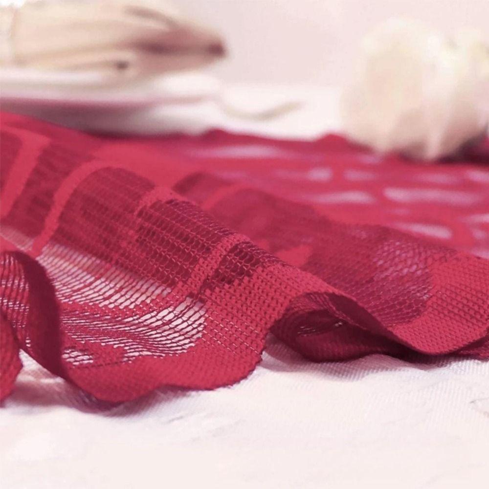 Rectangular Heart Shaped Table Runner Valentines Day Tableware Placemat Desk Decoration