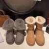 Sheepskin and Fur Integrated Thick-soled Cowhide Velvet Snow Boots Women's Boots 2025 New Leather Buckle with Thermal Cotton Boots Short Boots Women