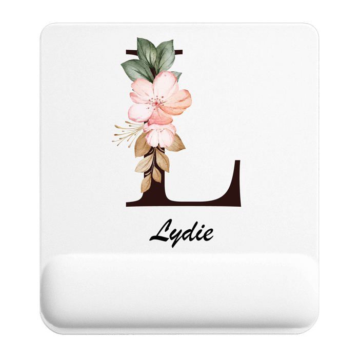 Tapis de souris - PLANETEE - Lydie Lettre Fleur - 22x18 cm - Épaisseur 3 mm - Impression sublimation HD