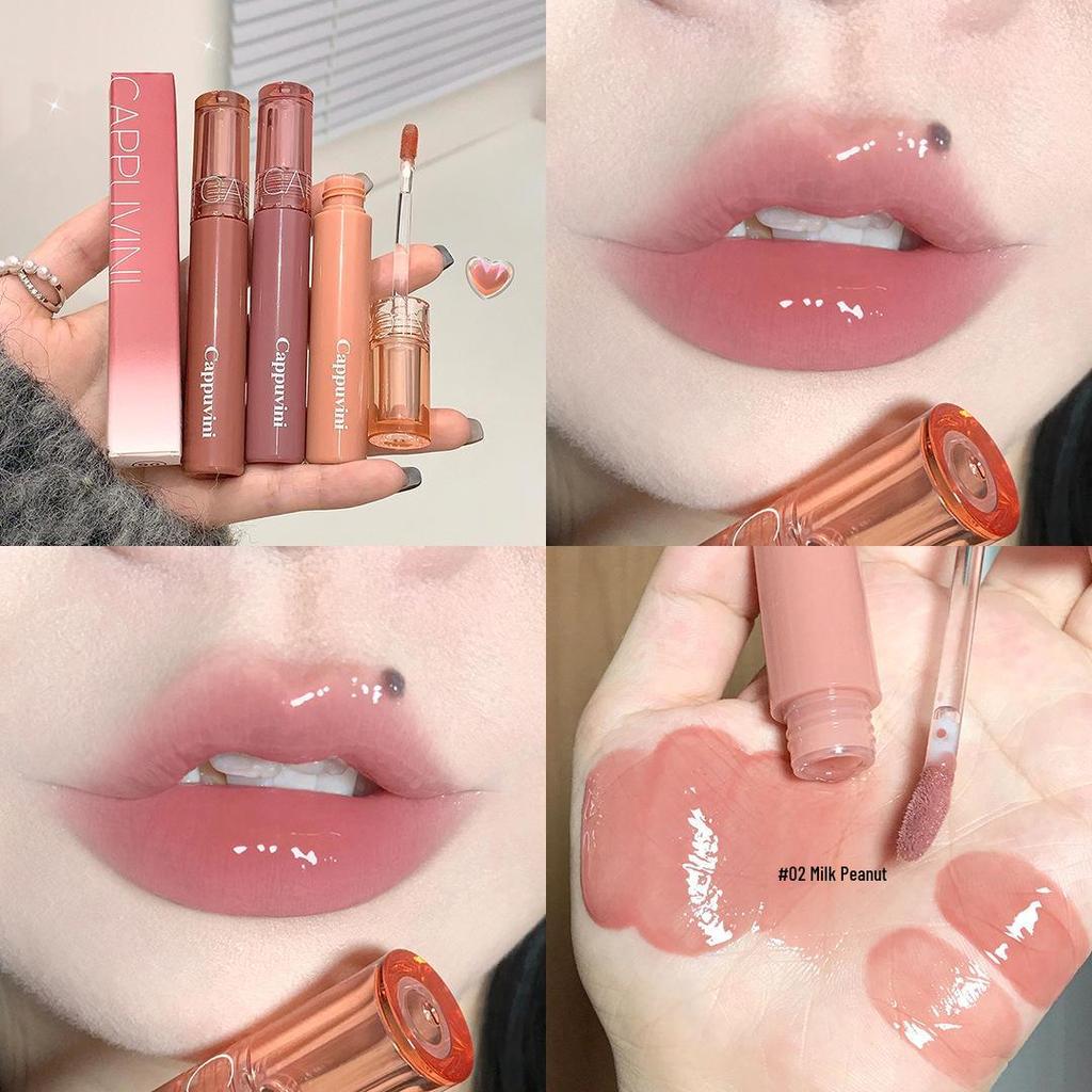 Блеск для губ Cappuvini Beauty Juice: Блестящая желеобразная помада для женщин и студентов