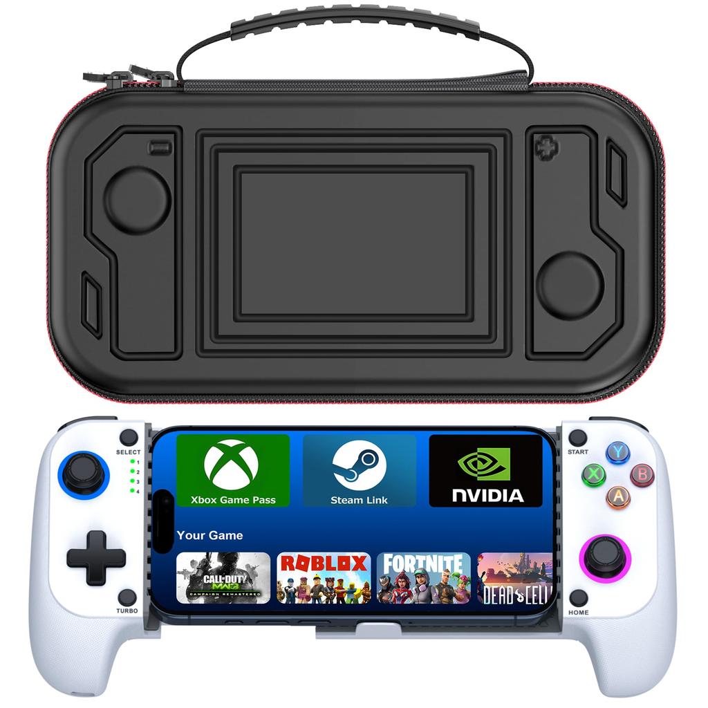 Контроллер для смартфона Elekasumi, совместимый с RGB-играми, поддерживает Xbox Mobile, Hall, быструю вибрацию, низкопрофильный, чехол для смартфона (с чехлом) -