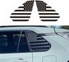 2x Matte Black Rear Window Sticker USA Flag Graphic Decal For Toyota RAV4 19-21