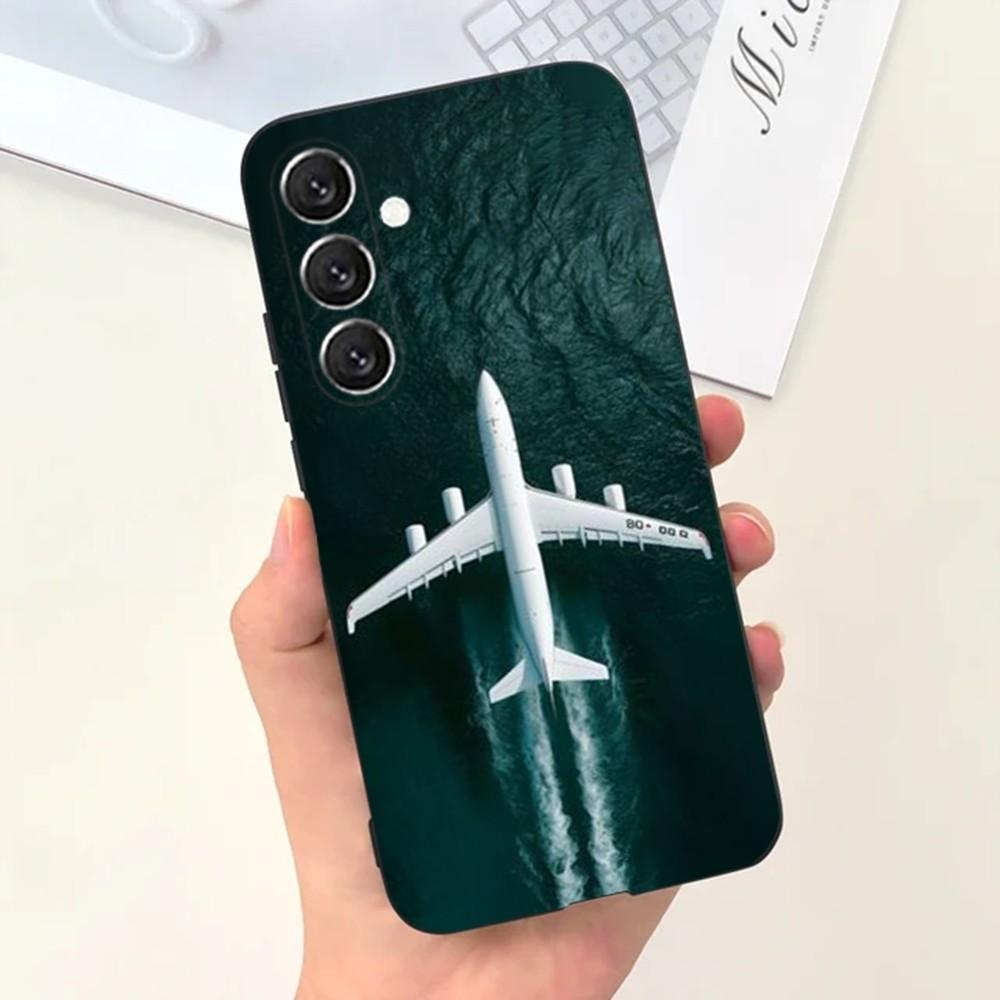 Чехол для телефона с изображением самолета Чехол для телефона для Samsung S25, S24, S21, S22, S23, S30, Ultra, S20, Plus, Fe, Lite, Note, 10, 9, 5G Черный чехол