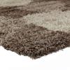 Tapis salon à poils longs motifs galets chocolat 120x170