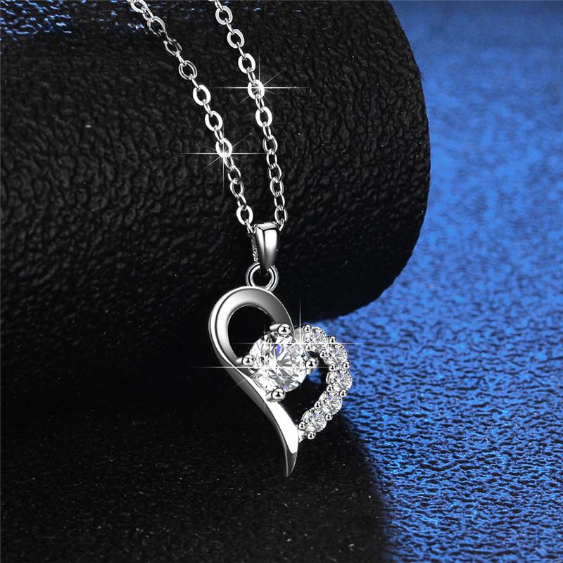 Подвеска из стерлингового серебра в форме сердца, 1 карат, ожерелье с муассанитом, женское свадебное ожерелье, пройденное тестирование бриллиантов, ювелирные изделия с муассанитом GRA