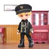 Obitsu 11 OB11 Size Costume for Obitsu Doll 11cm Body Military Uniform Short Hat Aristocratic Retro Cosplay 4 Piece Set 4 Colors (Black)