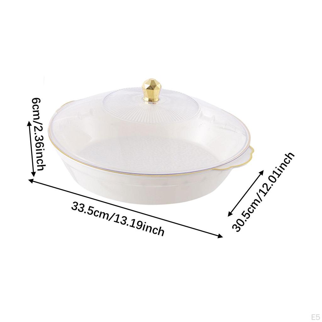 Fruit Bowl with Lid Decorative Dish Container Multipurpose Dessert Tray Food Serving