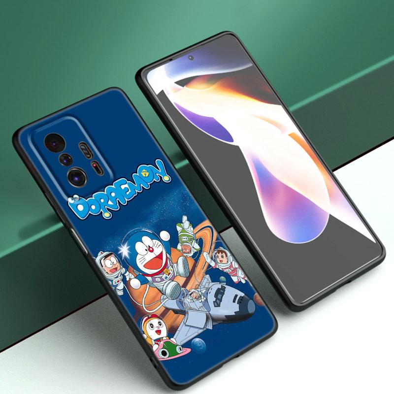 Cartoon Anime Doraemon Black Phone Case For Xiaomi Mi 9 SE 8 10 10T 11 12 13 Lite 9T 11T 12S 12T 13T 14 Pro 5G NE 11i 12X
