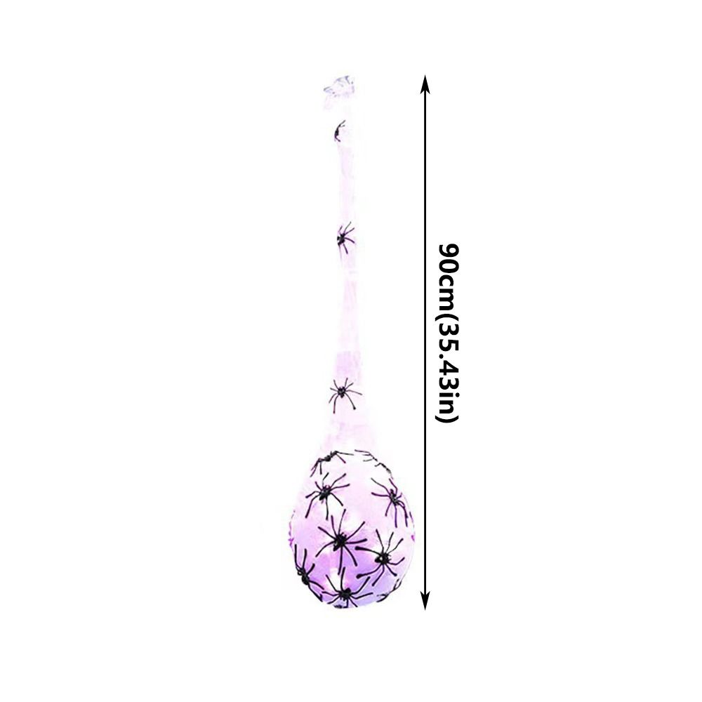 Hanging Design Glowing Spider Egg Light Up Creepy Spider Web Lawn Display