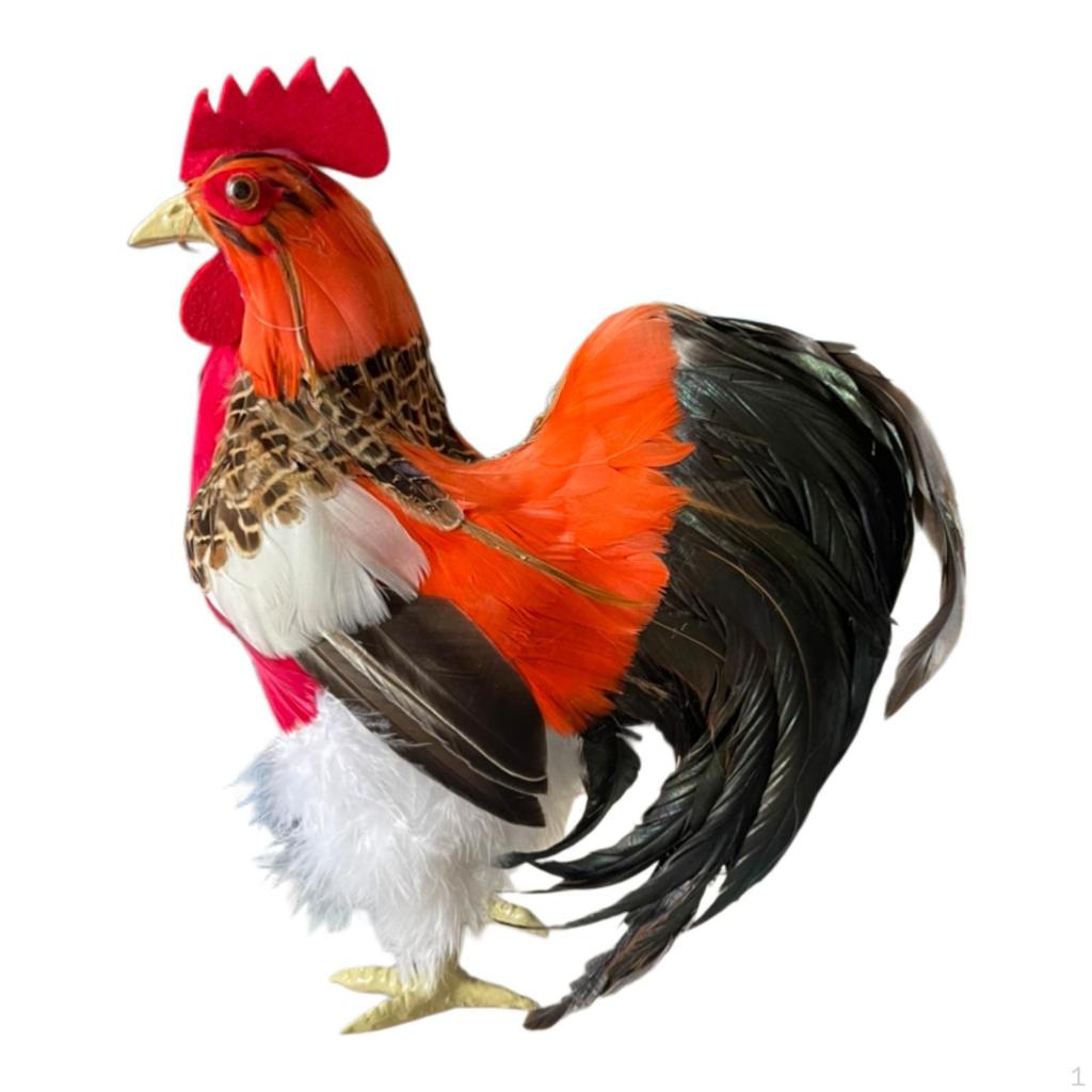Модель петуха, имитация, садовая статуя курицы, реалистичный фотореквизит, украшение, уличное украшение для