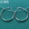 Smooth Circle 40mm Earrings Gift Silver Color Fashion Jewelry