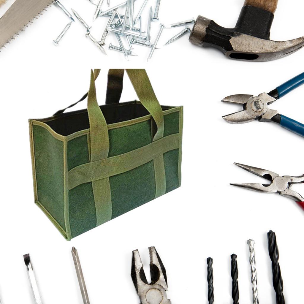 Wide Mouth Tool Bag Canvas Tool Bag Large Capacity Storage Bags Organizer Handbag Tool Bag Carry Bags for Wrenches Plier