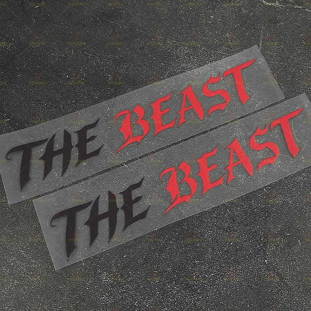 2 шт. Водонепроницаемые наклейки THE BEAST для мотоциклетного шлема, обтекателя, топливного бака, автомобильного окна, скутера, универсальные виниловые наклейки
