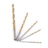19pcs Anti-Rust Gold Finish High Speed Steel Drill Bits Straight Shank Drill Bits  For Plastic