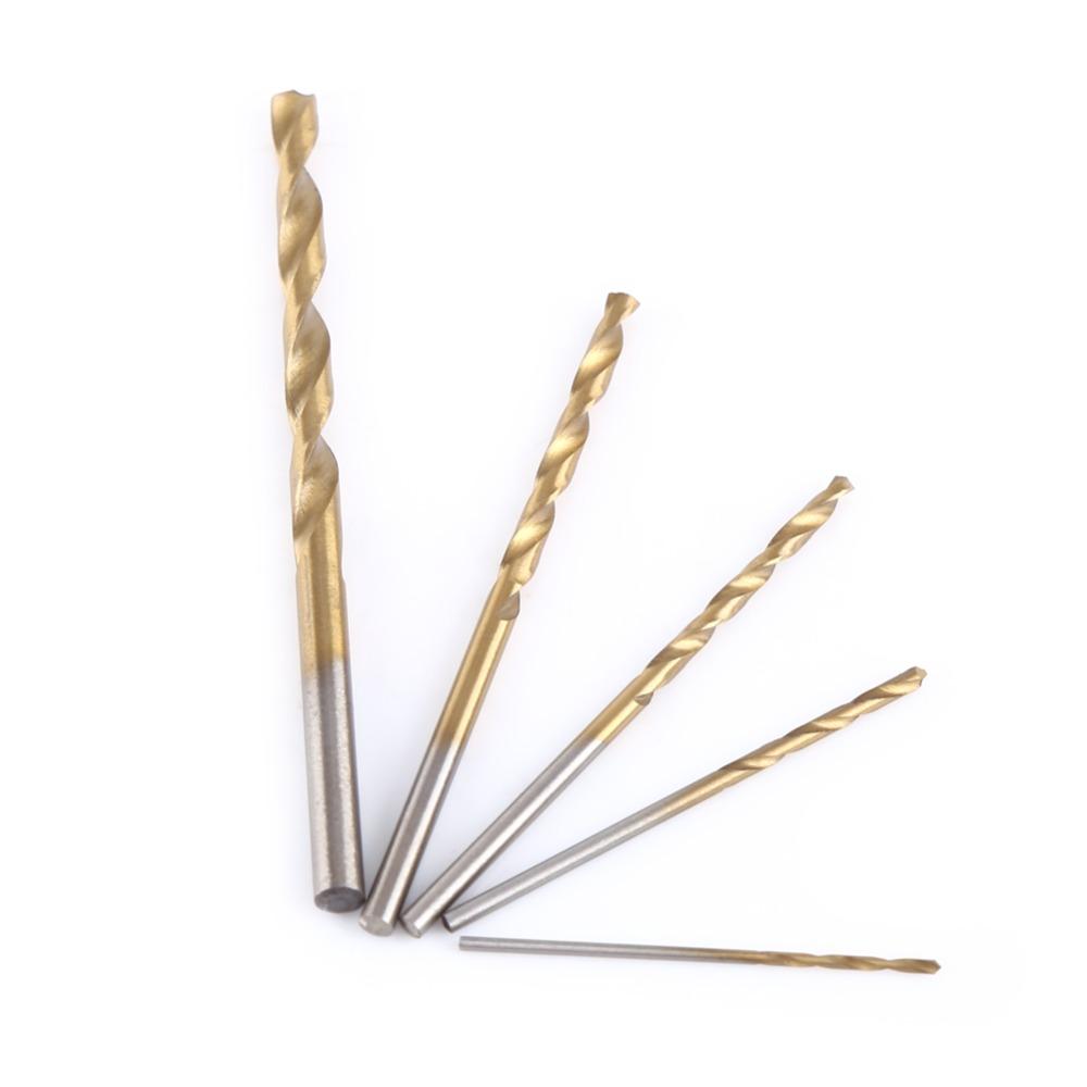 19pcs Anti-Rust Gold Finish High Speed Steel Drill Bits Straight Shank Drill Bits For Plastic