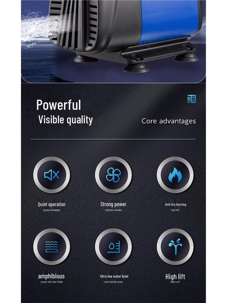 Мощный амфибийный погружной аквариумный насос для фильтрации и циркуляции
