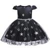 Baby Girls Halloween Christmas Evening Party Dresses Reception Formal Girls Clothes Ball Gown for Girl Print Dress 1-10year with Hat