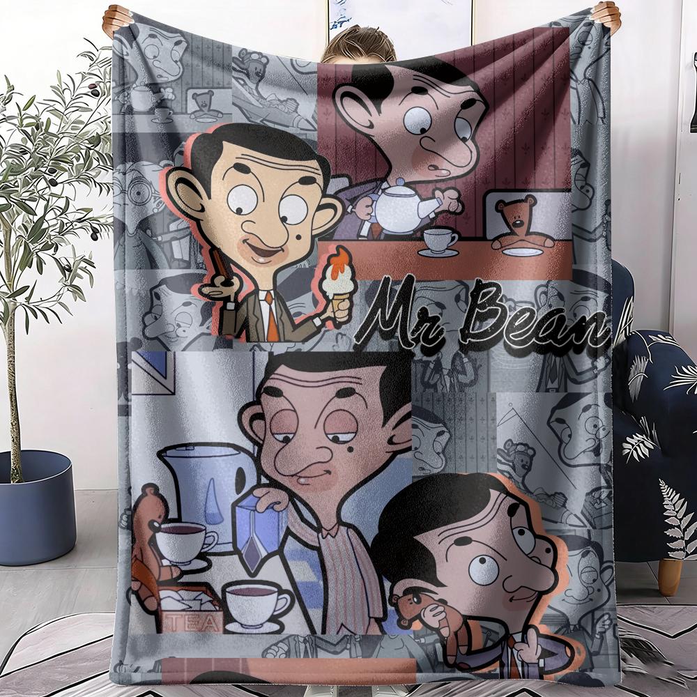 GUOYU Blanket MMr BBeans Throw Soft Flannel Throw Summer Blanket Lightweight Cozy Nap Blanket For Sofa Bed Travel