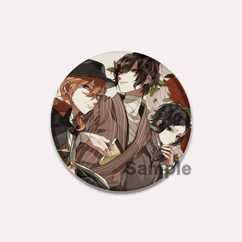 32/44/58 мм Булавка Bungo Stray Dogs Круглая мультяшная брошь ручной работы для рюкзака, одежды, аксессуаров, аниме-коллекции, значков, украшений