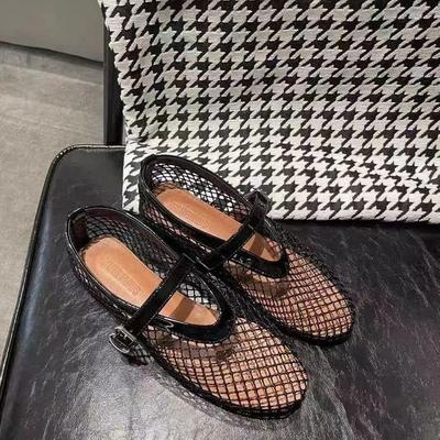 Женские летние сетчатые дышащие балетки с круглым носком