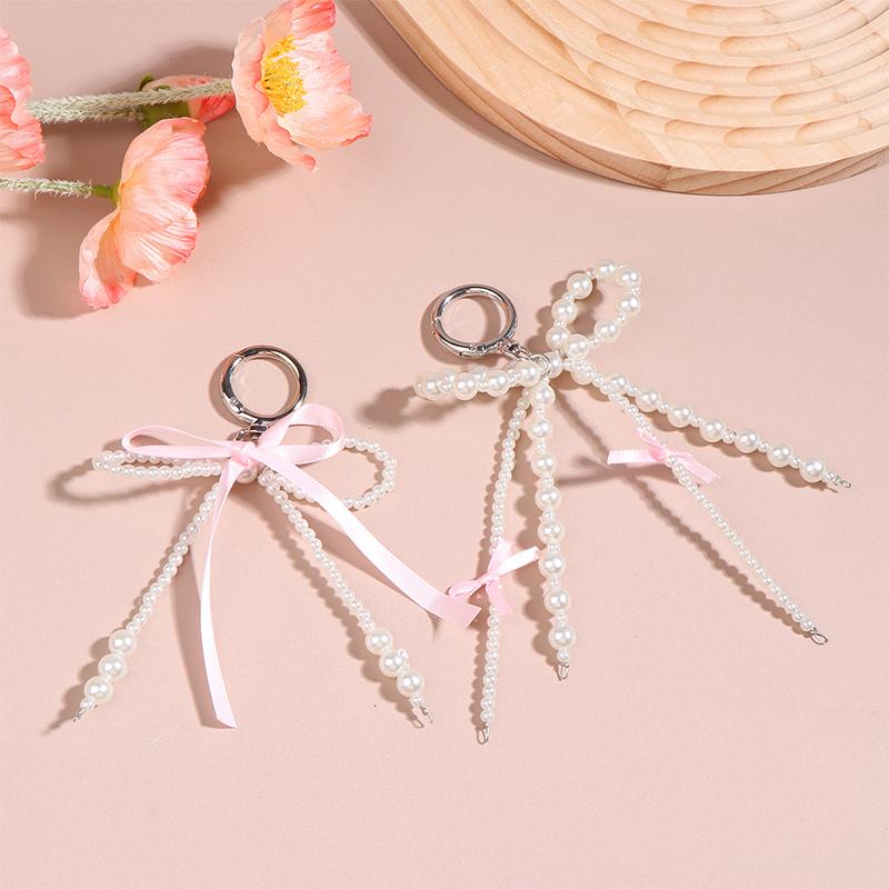 Брелоки с бабочкой-узлом, брелок-бантик, жемчуг, бисер, бант, сумка, подвеска, украшение