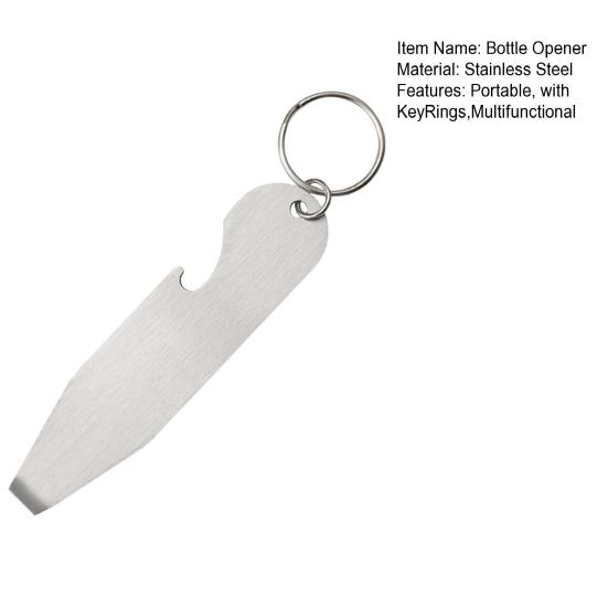 Stainless Steel Bottle Opener with Key Rings Multifunctional Wine Bottle Opener for Camping Party Bar Portable Keychain Beer Bottle Opener for Men Dad