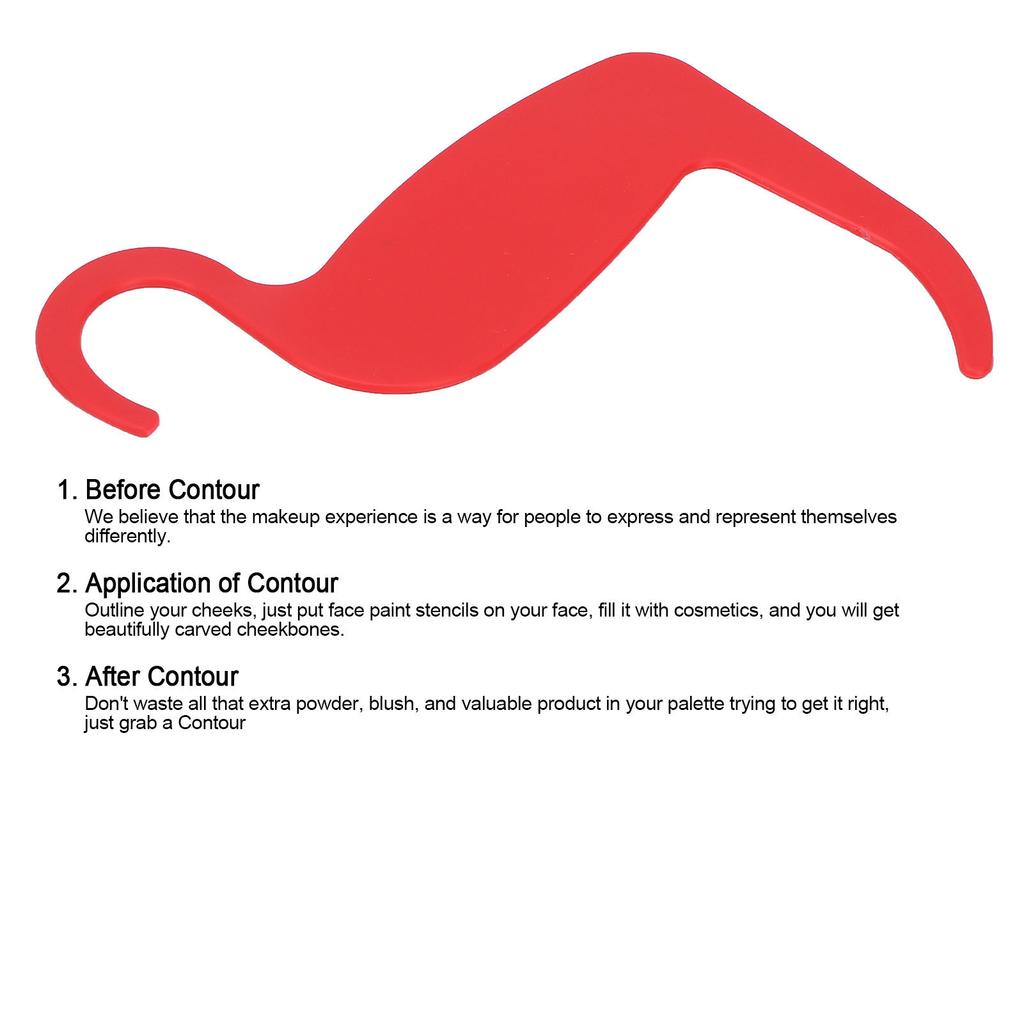 Face MakeUp Stencils Nose Eyebrow Cheekbone   Stencils for Various Face Shapes(Red )