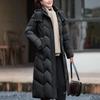 Elegant Middle Age Woman Winter Coats Hooded Casual Thick Warm Long Parkas Women's Jackets