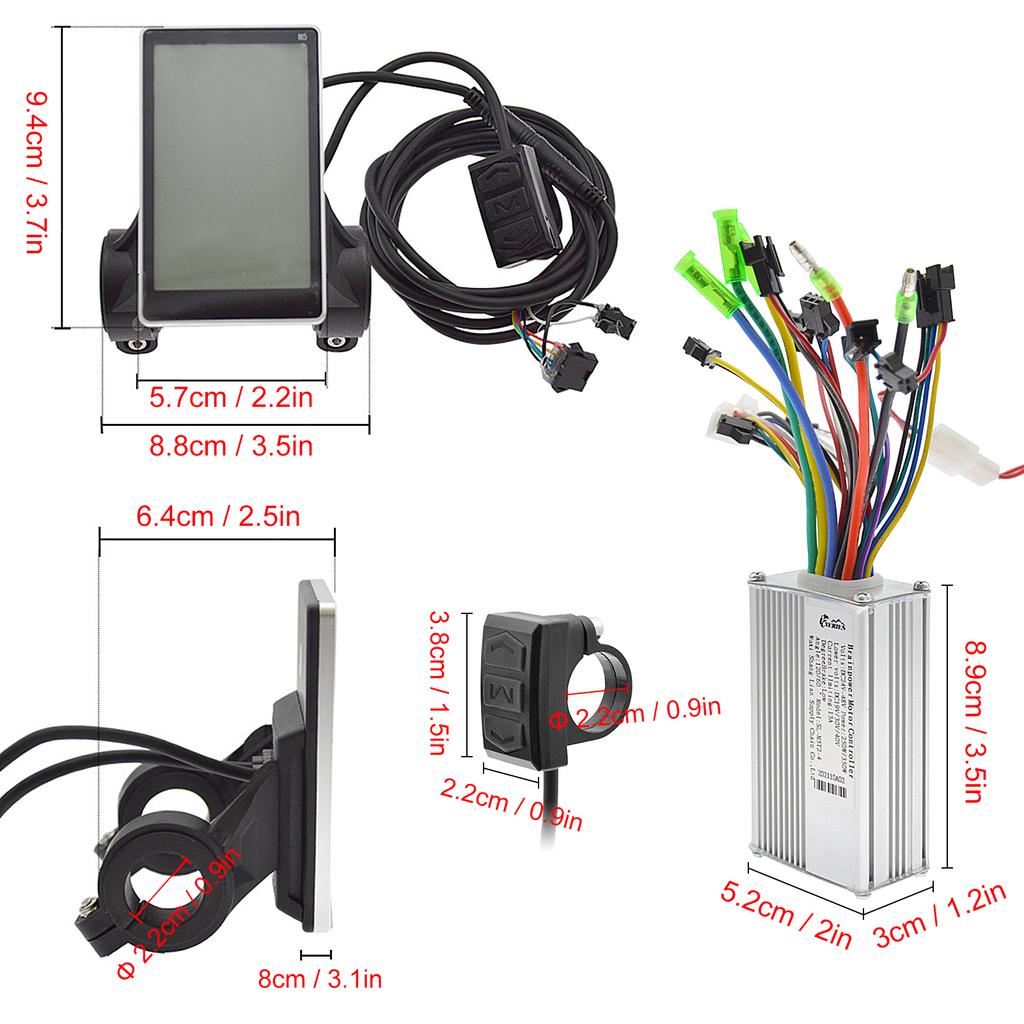 Контроллер двигателя электросамоката из алюминиевого сплава Интеллектуальный контроллер бесщеточного двигателя + ЖК-дисплей электросамоката