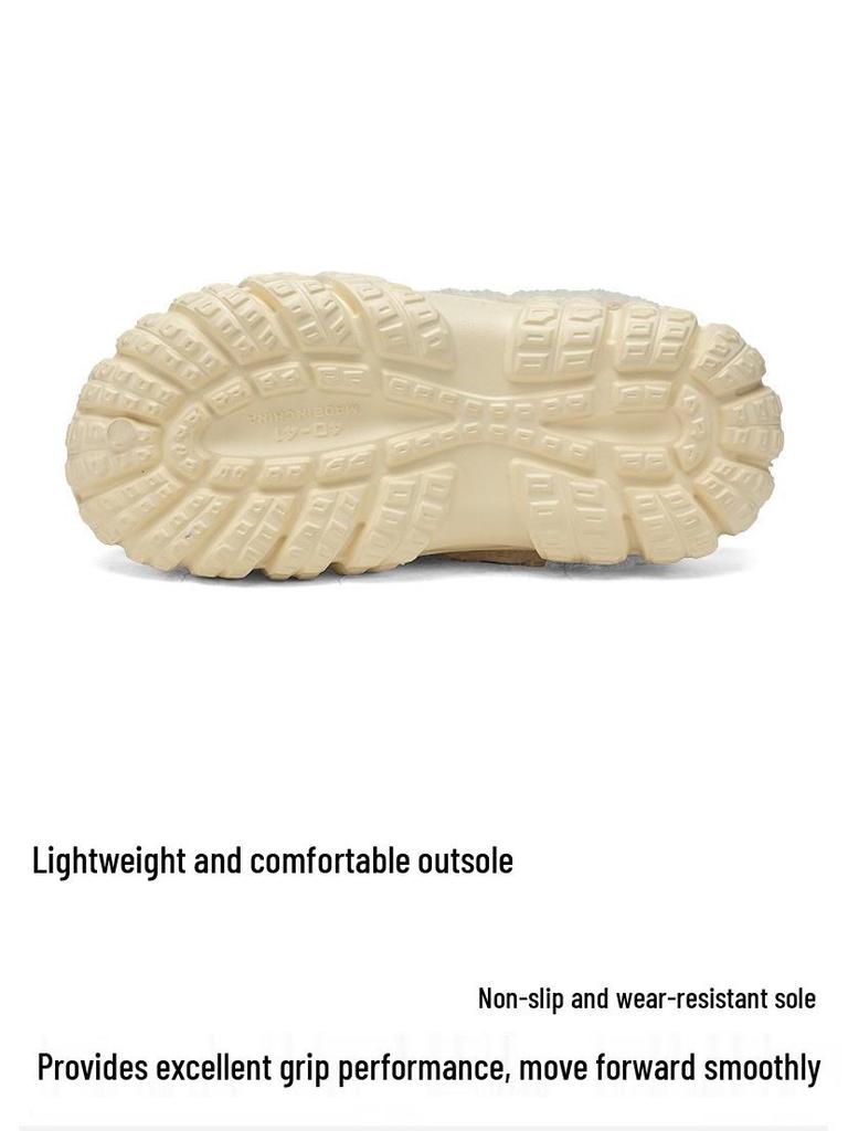 Мужские зимние тапочки с закрытым носком на флисовой подкладке: Плотный, теплый и удобный для использования на открытом воздухе