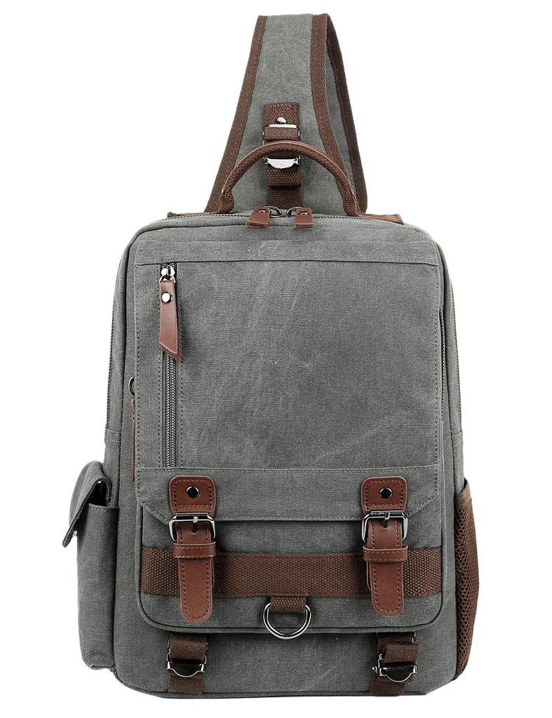 Body One Shoulder Crossbody A4 Compatible with 13 Inch [Mygreen] Bag, Bag, Bag, Storage, PC, Canvas, Commuting, Travel, Men's (L/Brown)