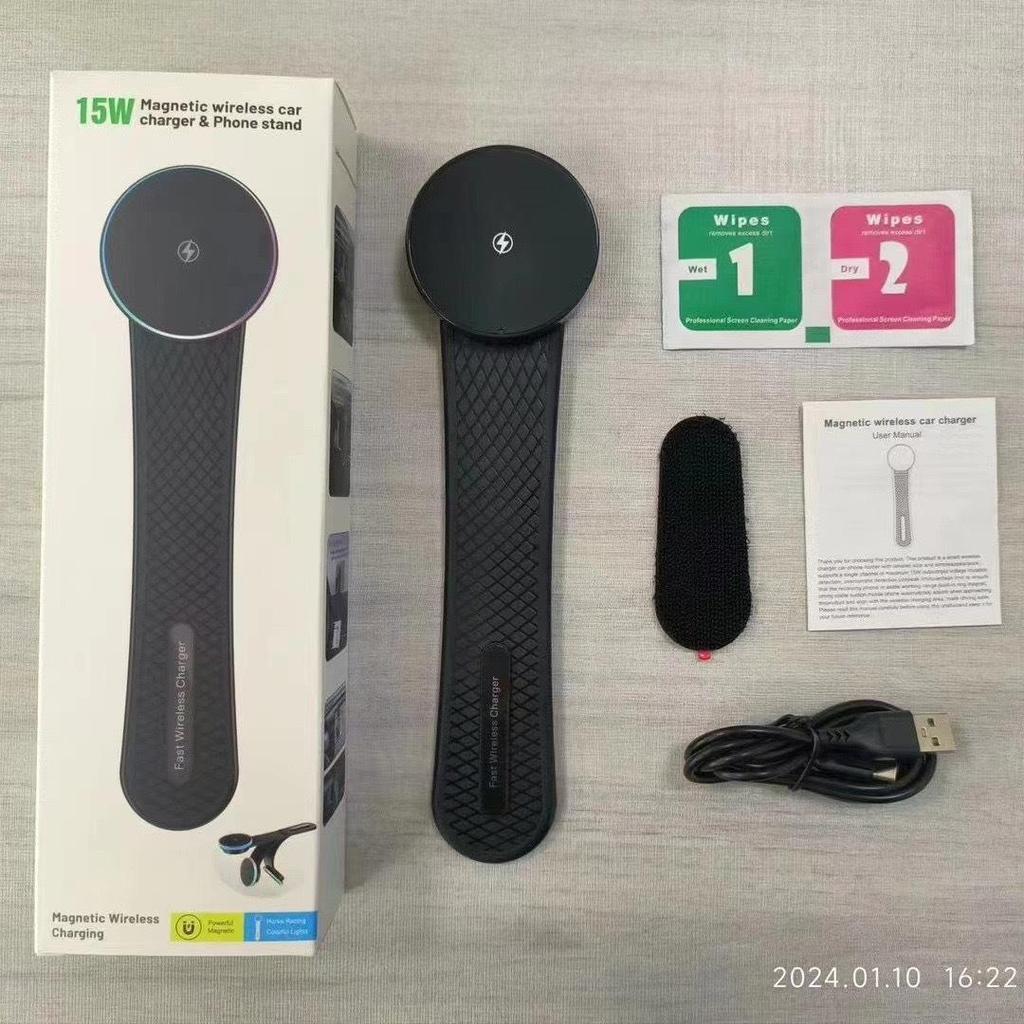 Складной беспроводной автомобильный держатель для телефона MagSafe 15 Вт с магнитной панелью для навигации