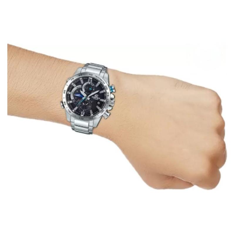 Casio EDIFICE Деловые часы с Bluetooth, три циферблата и пять стрелок, индикатор даты, спортивные, водонепроницаемые, кварцевый механизм, нержавеющая сталь EQB-800D-1A