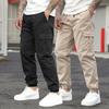 Мужские повседневные брюки на весну и осень, на кулиске, с манжетами, комбинезон с множеством карманов