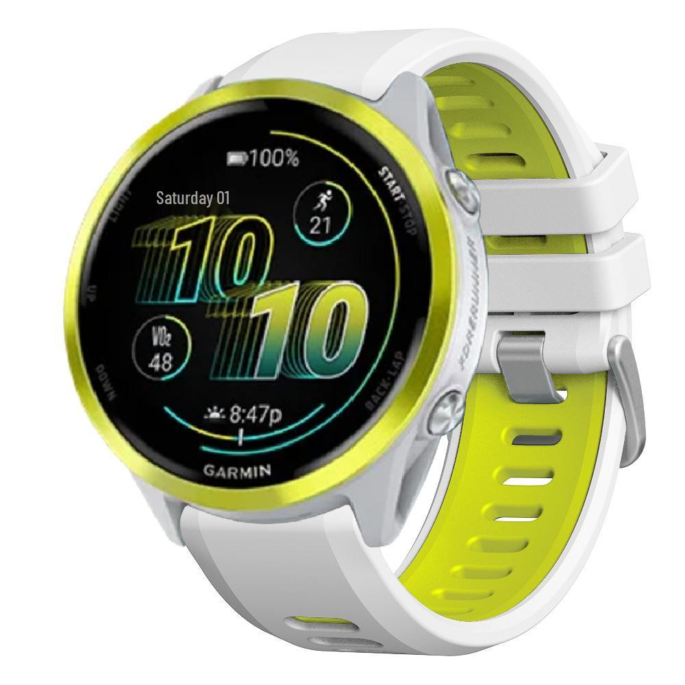 22 мм Плоский силиконовый ремешок для часов Garmin Forerunner 570, 47 мм Двухцветный ремешок