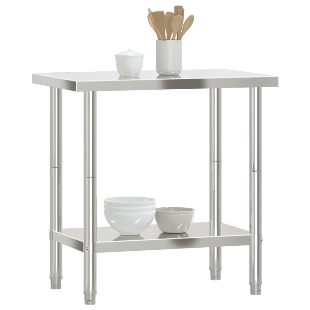 Kitchen Work Table 82.5 x 55 x 85 cm Stainless Steel