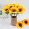 Simulation Sunflower Single Sun Flower Bouquet Hotel Wedding Home Flower Arrangement Shooting Props