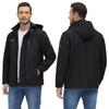 TACVASEN Mountain Long Size for Outdoor Fishing Men's Windbreaker, Jumper, Parka, Water-Repellent, Cold-Weather, Sleeve, Black, 2XL, Activities,