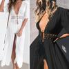 Swimsuit Cover Up Breathable Solid Color Women Sun Protection Bikini Cover-up