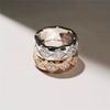 New Diamond Studded Electroplated Rose Gold Platinum Couple Ring