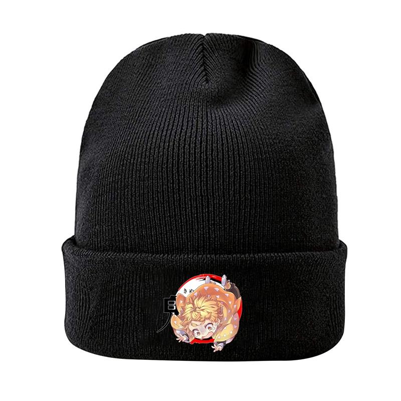 Demon Slayer Eyes Knitted Hat For Women Unisex Beanies Winter Hats Polyester Kimetsu No Yaiba Anime Manga Hip Hop Melon Cap