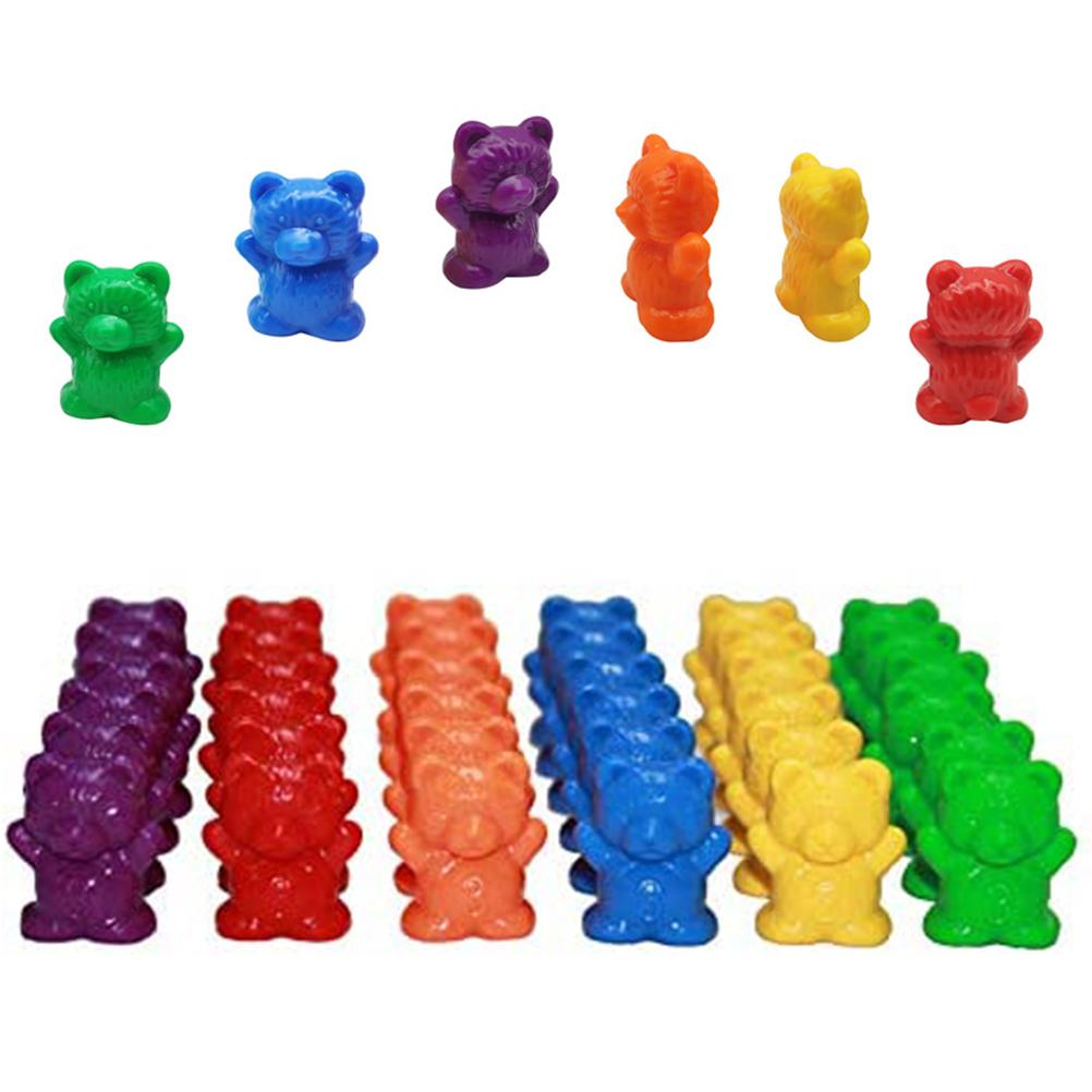 60Pcs Colored Counting Bears Color Sorting Bears Educational Counting and Sorting Toys