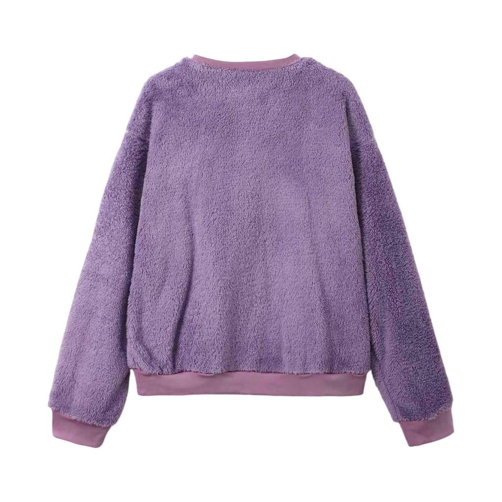 Women's Fashionable Solid Color Long Sleeved Casual Pullover Sweatshirt Top