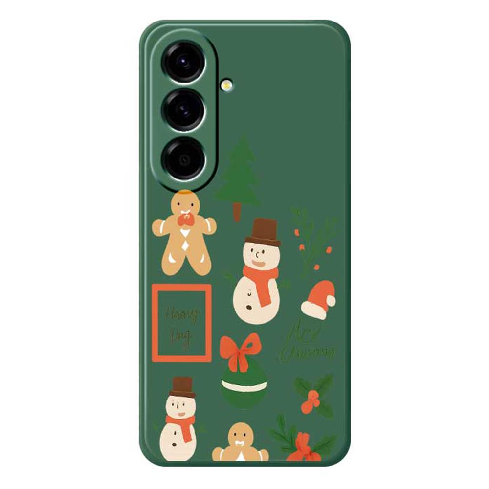 For Samsung Galaxy A56 5G Case Christmas Snowman Pattern Printing Straight Edge TPU Phone Back Cover