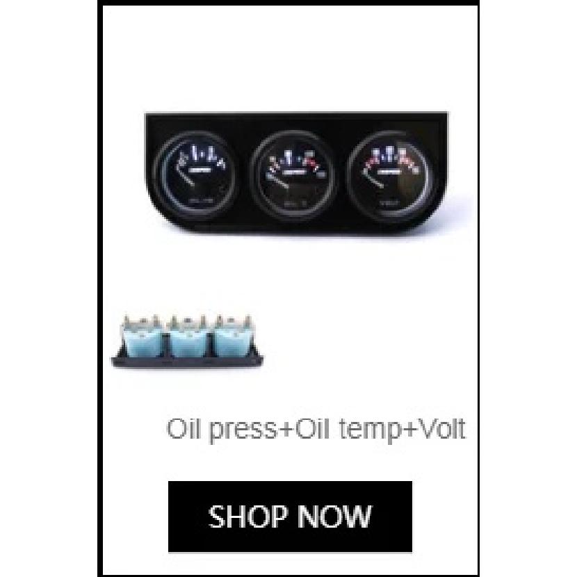 Triple Auto Gauge Set Oil Pressure Water Temp Amp Meter 2" Chrome Panel with White Face TT101324